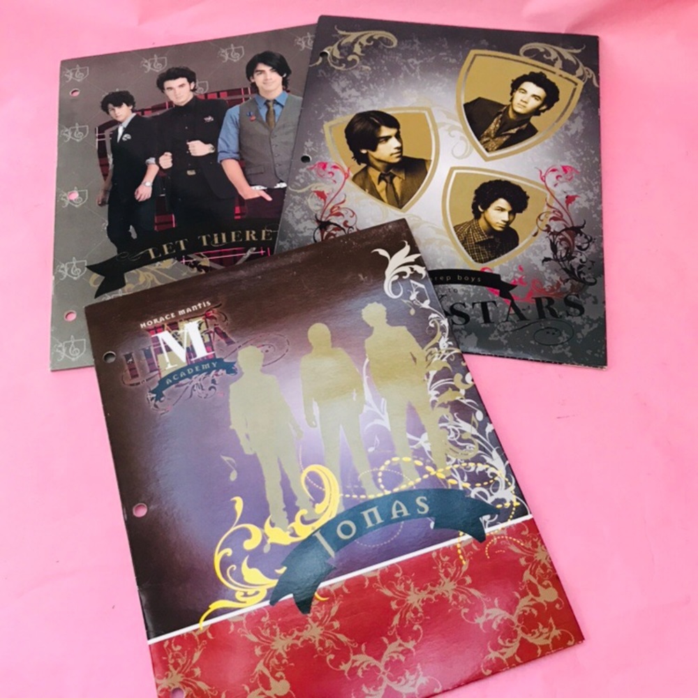 Vintage Jonas Brothers folders set of 3